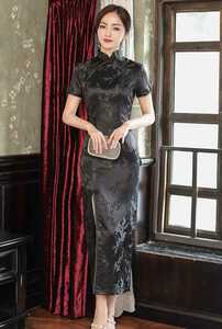  платье в китайском стиле M размер коричневый ina одежда sexy платье костюмы 