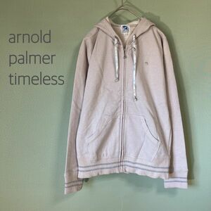 ◎arnold parmer timeless アーノルドパーマー ラメ入りパーカー ジップアップパーカー グレージュ パーカー レディース サイズ3