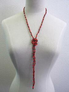 *.. long necklace * jpy pillar * cut beads 01-272