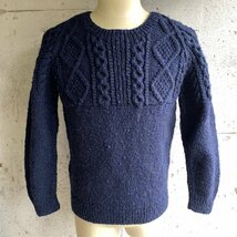アテナ デザイン ハンドニット フィッシャーマン セーター アイルランド アイリッシュ ネイビー Athena Designs Hand Knit Irish Sweater_画像2