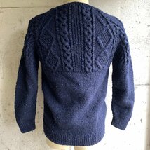 アテナ デザイン ハンドニット フィッシャーマン セーター アイルランド アイリッシュ ネイビー Athena Designs Hand Knit Irish Sweater_画像3