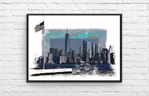 インテリアポスター アメリカン ニューヨーク マンハッタン島 アートポスター A3サイズ as12