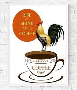 【フレーム付-白-】インテリアポスター ヴィンテージ コーヒー デザイン 珈琲 COFFE A3サイズ mi5