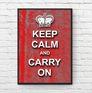 インテリアポスター ヴィンテージ Keep Calm and Carry On 平静を保ち普段の生活を続けよ A2サイズ an5