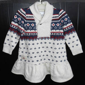 * beautiful goods RALPH LAUREN Ralph Lauren BABY snow pattern sweat One-piece 6M 60 size corresponding 