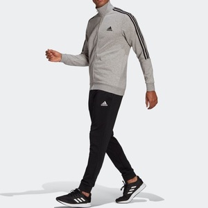  Adidas aero reti Esse n car ruz3 stripe -stroke Lux -tsuM size gray / black stand-up collar sweat top and bottom 