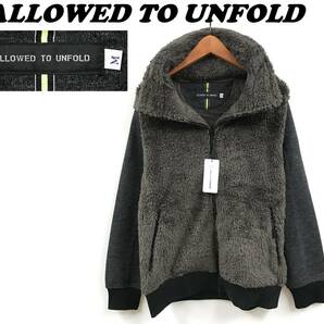 未使用品 /M/ ALLOWED TO UNFOLD チャコール系 ボア切替スタンドジャケット メンズ レディース アウトドア キャンプ 防寒 アンフォールド