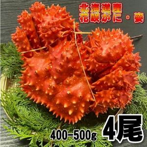 【訳あり】花咲がに　4尾（約400－500ｇサイズ）　ボイル　北海道産　花咲ガニ　かに　蟹　はなさきがに