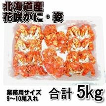 【訳あり】花咲がに　5ｋｇ(9-10尾入れ)　業務用サイズ　ボイル　北海道産　はなさきがに　ハナサキ　蟹　冷凍　はなさき_画像1