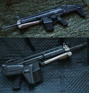 不動ジャンク品！WE-TECH製 FN HERSTAL SCAR-H CQC 7.62mm MK17MOD0 従来型フルメタル電動ガン！TANGODOWNバイポッド&ライフルケース付き！