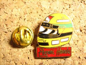  pin badge Ayrton Senna McLAREN Honda helmet F1