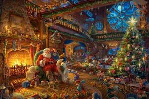 Disney Fine Art ディズニーファインアート サンタクロース　クリスマス 限定 レア　Thomas Kinkade