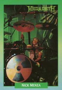 [USAトレカ] ROCK CARDS 「44 Nick Menza」Megadethメガデス /送料無料 1991 ロックカード ニック・メンザ ドラマー 米歌手 音楽系トレカ