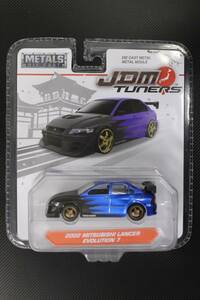 JADA LANCER EVOLUTION 7 ミニカー 左ハンドル 2002 青 新品未開封 JDM TUNERS 1/64 三菱 ランサーエボリューション