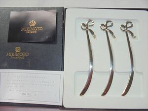  new goods * Mikimoto * ribbon muddler pearl attaching silver color 3 pcs set 