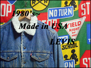 ★アウターにオススメ★Made in USA製アメリカ製LEVISリーバイス70608ビンテージデニムボアジャケット80s80年代40Rジージャンアイスカラー