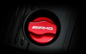 ベンツ　エンジンオイル キャップカバー　「AMG」　レッド　ベンツ全系車種に適応　送料無料