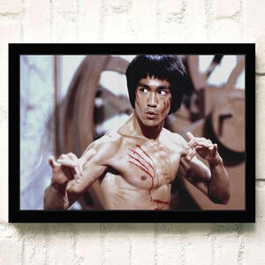 ブルースリー ポスター 70x50cm カンフー 武道 燃えよドラゴン グッズ 海外 雑貨 キャンバス 写真 アート Bruce Lee 22