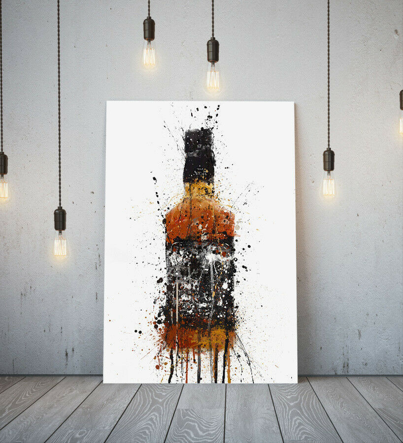 Jack Daniel's Poster, High Quality Canvas with Frame, Picture, A1, Art Panel, Scandinavian, Foreign, Painting, Abstract, Cafe, Bar, Stylish, Interior, 6, Printed materials, Poster, others