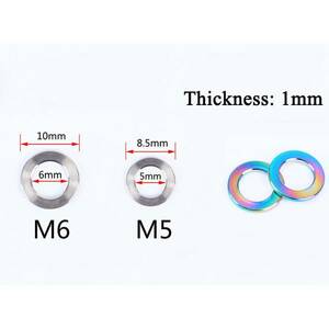 ★0.2g チタンワッシャーM6 虹色 10個セット 隅々までチタン化★RISK