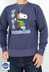 BUZZ×PEANUTS セットインクルーネックスウェット「US AIR FORCE」◆BUZZ RICKSON'S ネイビーLサイズ BR69071 バズリクソンズ スヌーピー