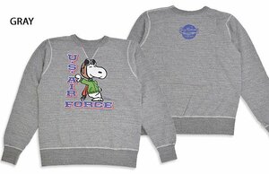 BUZZ×PEANUTS セットインクルーネックスウェット「US AIR FORCE」◆BUZZ RICKSON'S グレーXXLサイズ BR69071 バズリクソンズ スヌーピー