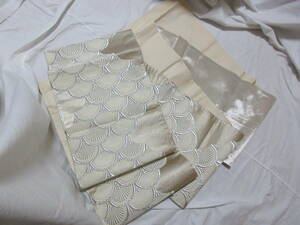 ◆女性用　着物帯　袋帯　銀糸　仕立て上がり　幅約31cm　全長約421cm　