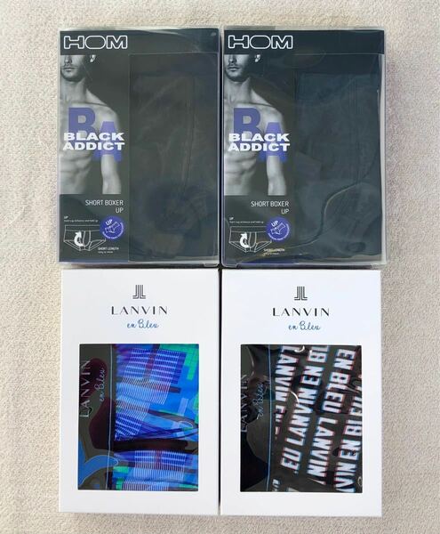 本日迄！HOM＆ LANVIN en Bleu ボクサーパンツ Ｌサイズ ローライズ 4枚セット