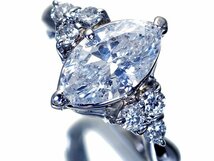 1円～【ジュエリー極】極上品！超大粒天然1粒ダイヤモンド1.525ct＆脇ダイヤ0.33ct 超高級Pt900リング h5419vmm【送料無料】_画像3