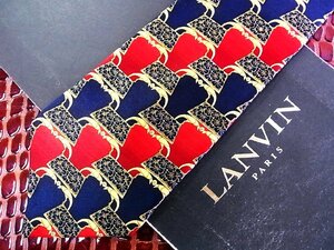 ♪今週の特売980円～♪1408♪良品【LANVIN】ランバン【花 装飾 柄】ネクタイ♪