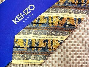 ♪29467D♪状態並品【刺繍 花 植物 デザイン 柄】ケンゾー【KENZO】ネクタイ