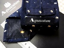 ♪29418D♪状態並品【刺繍 象 ゾウ 動物 ドット 柄】アクアスキュータム【Aquascutum】ネクタイ_画像2