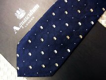 ♪29418D♪状態並品【刺繍 象 ゾウ 動物 ドット 柄】アクアスキュータム【Aquascutum】ネクタイ_画像1