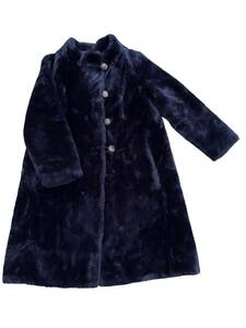 1960*s Vintage fake fur coat navy blue navy 60 period 60s old clothes fur vintage