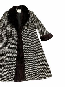 ビンテージ　1950’s Lilli Ann リリー　アン　ウール　ミンク　ロング　コート 50’s 50年代　バービー　古着　レトロ　毛皮