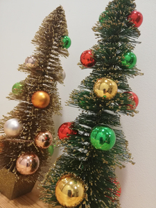 【未使用】METAL TREE 29cm メタルツリー2個Set テーブルツリー クリスマスカラー アンティック仕上げ レトロ 装飾 ディスプレー 新品