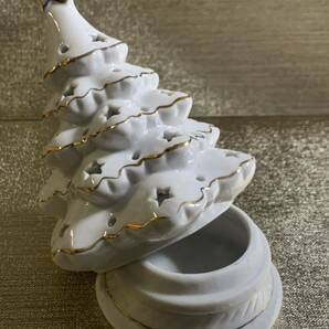 陶器のクリスマスツリー キャンドルホルダーの画像2