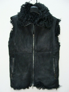 SHELLAC shellac * sheep leather mongoli anchor Lee mouton fur Rider's the best jacket * sheepskin leather gilet s gold 