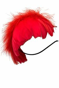 羽根 ヘッドドレス ふわふわカチューシャ 髪飾り アクセサリー ハロウィン パーティ クラブイベント (火の鳥 レッド