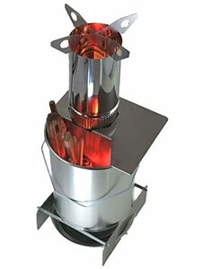 SDGsミニ焚火缶 クッキング焚き火台φ19cm×高さ22cm ｜ フィールド自然燃料ロケットストーブ