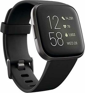 Fitbit Versa 2 Alexa搭載 スマートウォッチ Black/Carbon L/S サイズ [日本正規品] FB507BKBK-FRCJK