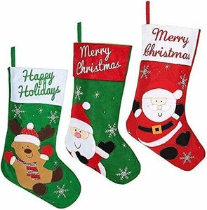 ordercos 45cm 3種 セット クリスマス ソックス 靴下 飾り プレゼント (45cm)