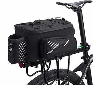 ROCKBROS( lock Bros ) bicycle rear bag pannier bag high capacity 9-12L enhancing possibility saddle-bag carrier waterproof with cover water-repellent bulkhead . adjustment possibility 