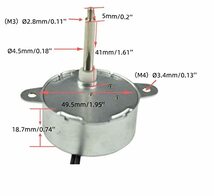 CHANCS TYC-40 同期交流電動機 AC 12V 5RPM トルク0.5Kg.cm 46mm 長軸 小型交流モーター_画像4