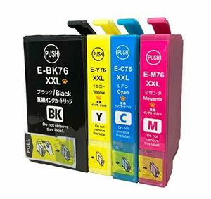 EPSON エプソン IC4CL76 (BK/C/M/Y) 全色XXL大容量 4色セット 地球儀マーク 残量表示可能ICチップ付 互換インクカートリッジ