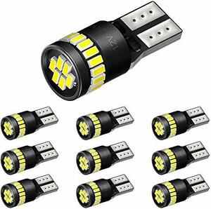 AUXITO T10 LED ホワイト 爆光 10個 ポジションランプ led キャンセラー内蔵 2W 24個3014LED素子 30000時間寿命 12V 専用LED 白