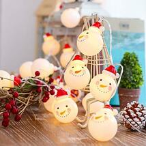BigFox スノーマン装飾LEDライト クリスマス飾り 1m 電池式 スノーマン装飾 ミニ雪だるまオーナメント 雪だるまLEDストリングライト_画像5