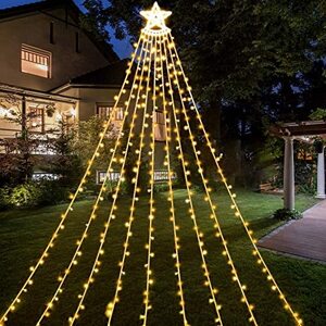 LED ソーラー イルミネーション ライト 電飾 クリスマス 飾り 3.5M 350個LED 8モード ライト ソーラー カーテンライト
