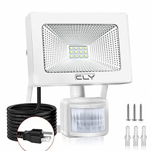 CLY LED 投光器 10W 人感センサーライト 昼白色 センサー 防犯ライト PIR動体センサー ブラケットライト 屋外 センサー 玄関ライト