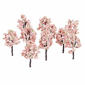 10個入り ジオラマ 樹木 木 ピンクの花 鉄道模型 モデルツリー 樹木 鉢植え用 風景 装飾 情景コレクション 建築模型 ミニチュア 木